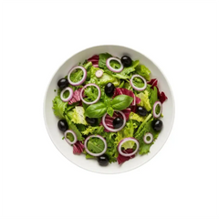 Insalata Prima gemischter Salat mit Zwiebeln und Oliven