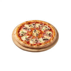Pizza Paesana mit Schinken und Champignons