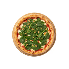 Pizza Spinaci mit Spinat und Knoblauch