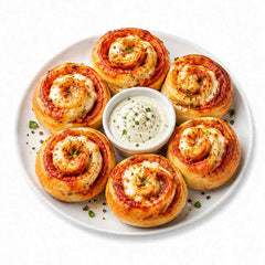 Pizzabrötchen mit Kräuterbutter oder Aioli (6 Stück)