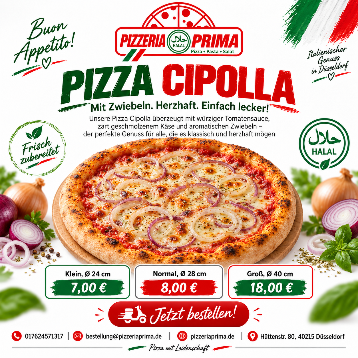 Pizza Cipolla mit Zwiebeln