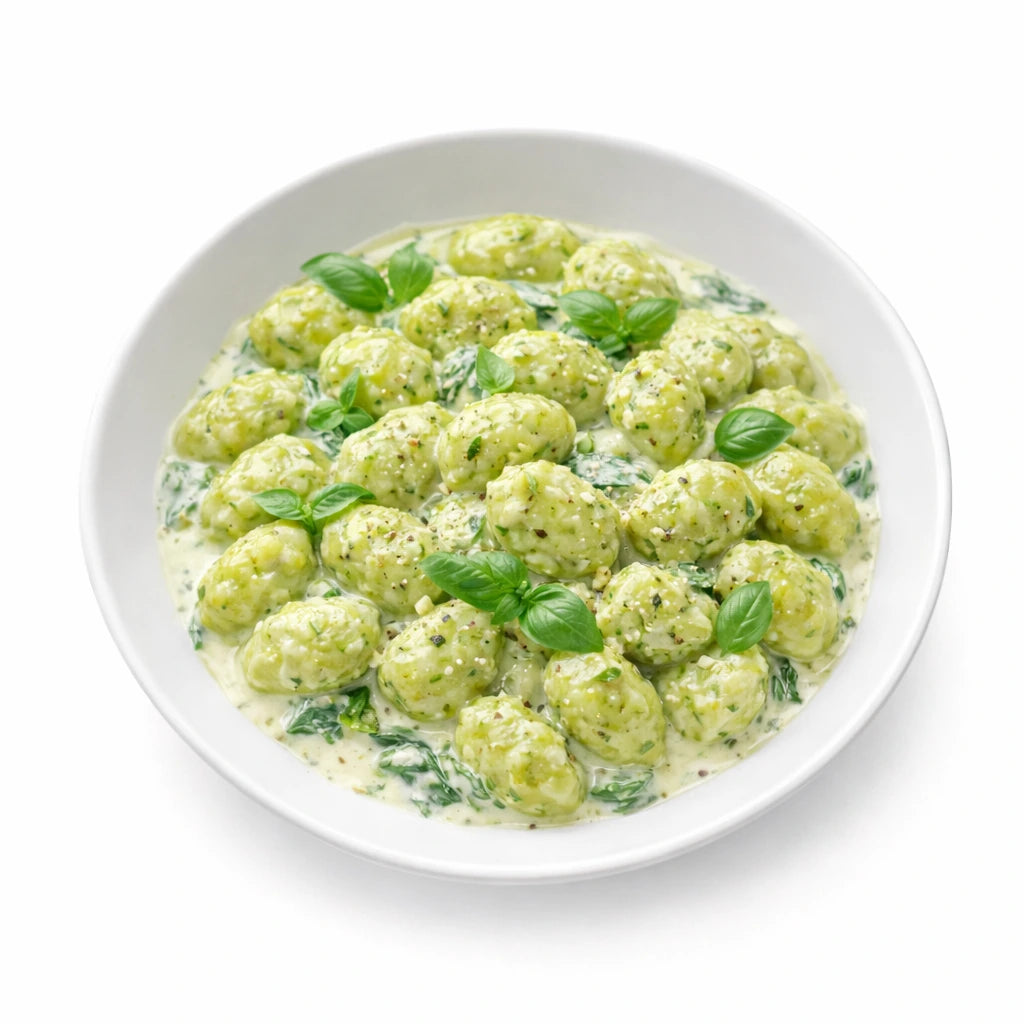 Gnocchi al Pesto mit Basilikum und Sahnesauce