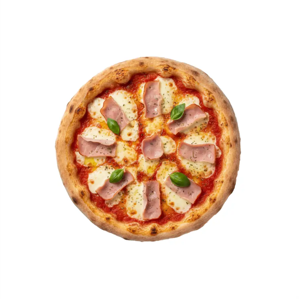 Pizza Hawaii mit Schinken und Ananas