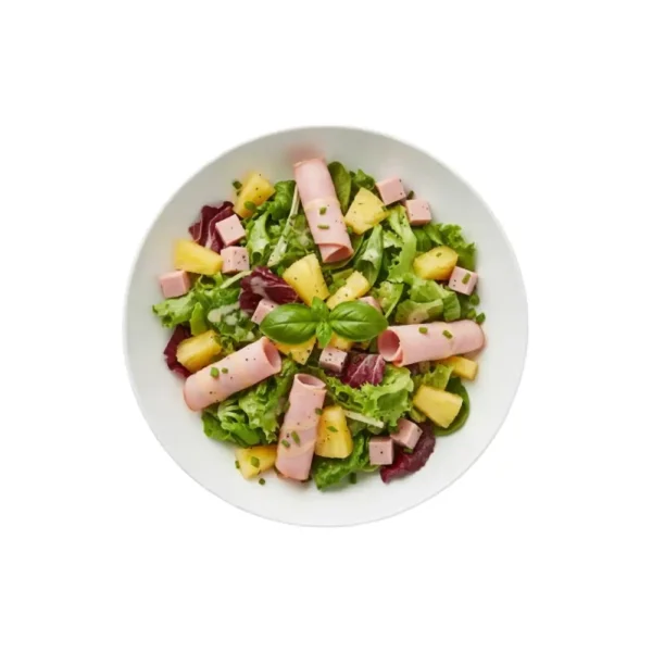 Insalata Hawaii grüner Salat mit Ananas und Schinken