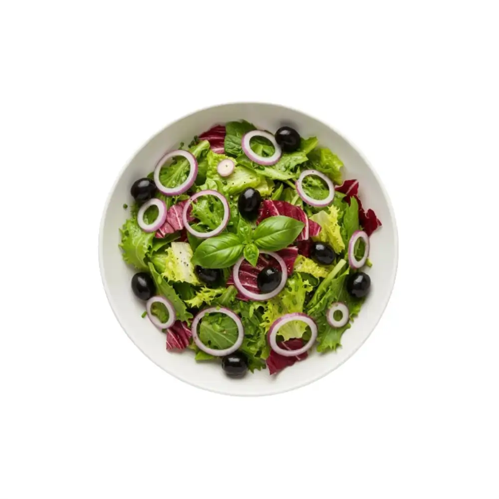 Insalata Prima gemischter Salat mit Zwiebeln und Oliven