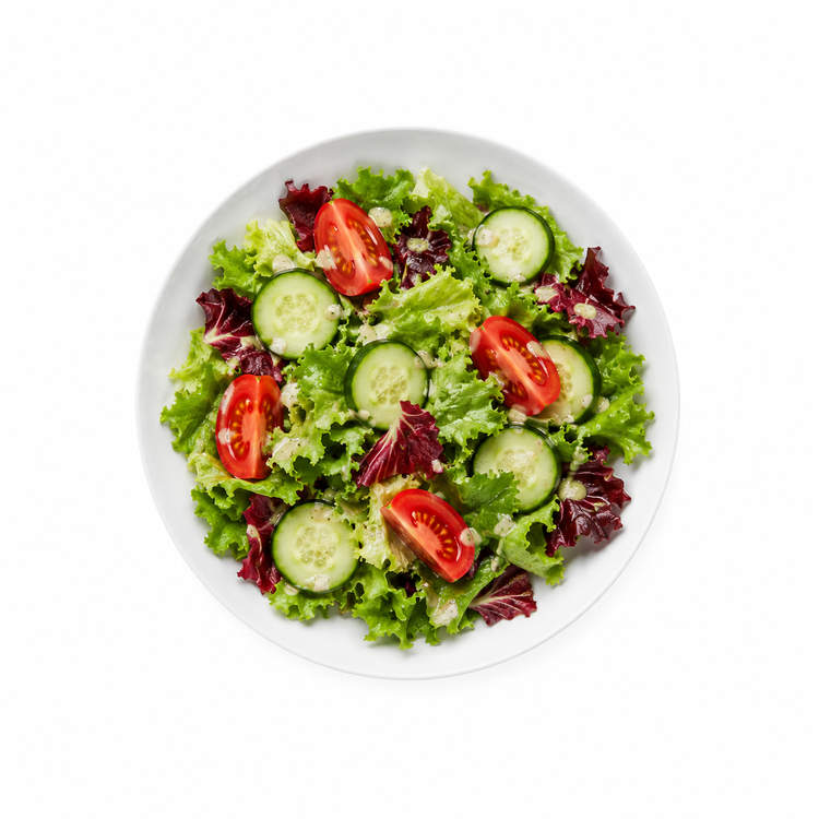 Insalata Mista  grüner Salat mit Tomaten und Gurken - mit Haus-Dressing