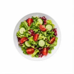 Insalata Mista  grüner Salat mit Tomaten und Gurken - ohne Dressing