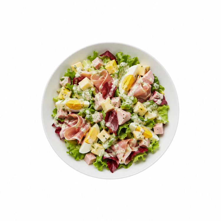 Insalata Prosciutto gemischter Salat mit Schinken, Käse und Ei - mit Haus-Dressing