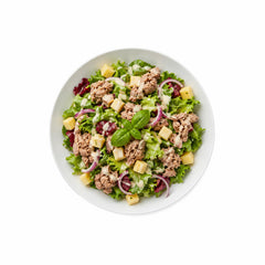 Insalata Tonno  gemischter Salat mit Thunfisch, Zwiebeln und Käse - mit Haus-Dressing