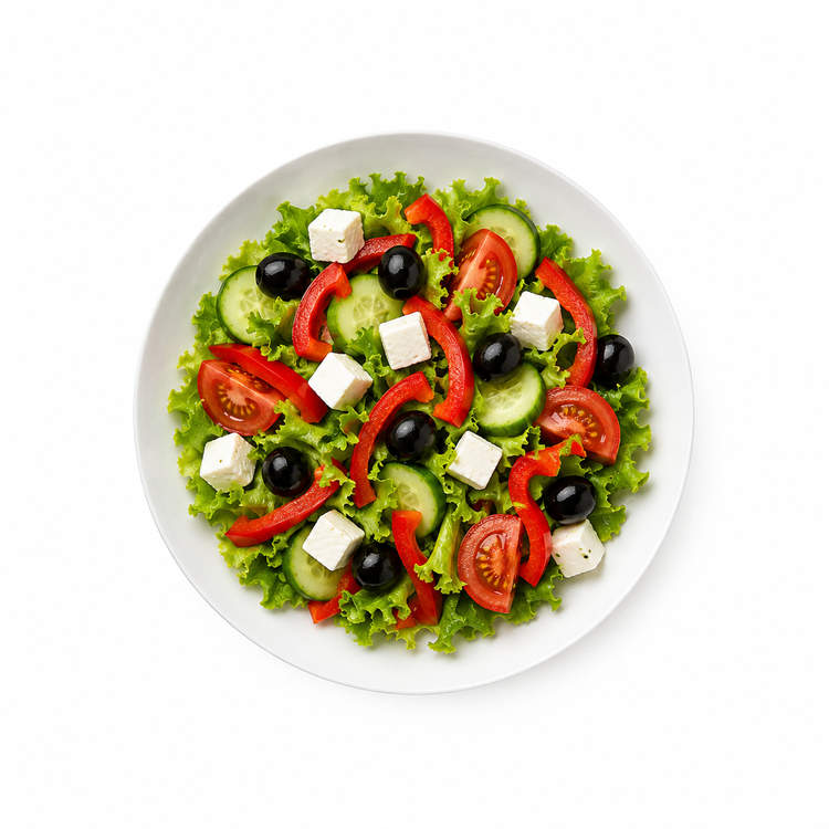Insalata Venezia grüner Salat, Paprika, Oliven, Tomaten, Gurken und Feta