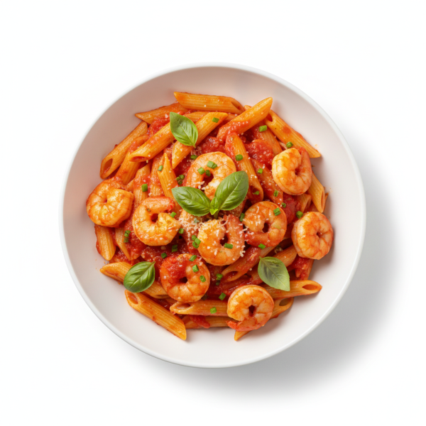 Penne Crevette mit Shrimps und Tomatensauce
