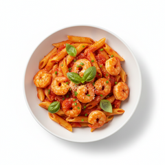 Penne Crevette mit Shrimps und Tomatensauce