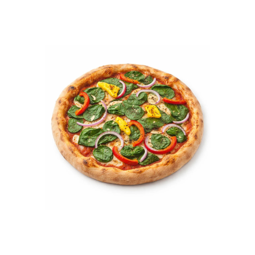 Pizza Gardino mit Paprika, Champignons, Spinat und Artischocken