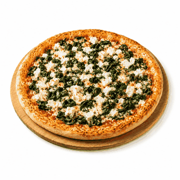 Pizza Bauern  mit Spinat und Schafskäse