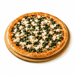 Pizza Bauern  mit Spinat und Schafskäse