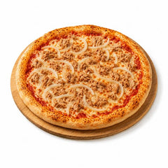 Pizza Calabrese mit Zwiebeln und Thunfisch