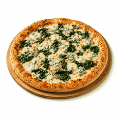 Pizza Gorgonzola mit Spinat und Gorgonzola