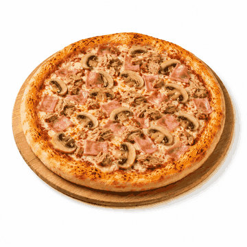 Pizza Mista mit Thunfisch, Champignons und Schinken