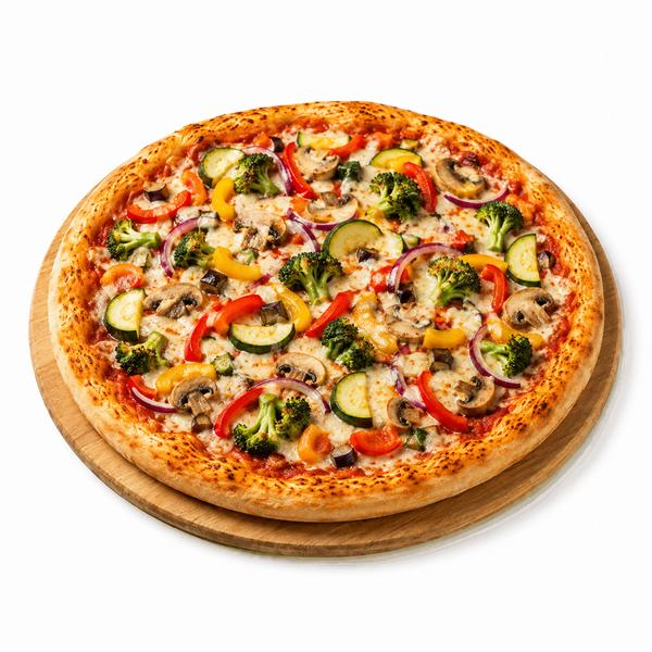 Pizza Primavegana mit Gemüse und veganem Käse