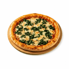 Pizza Spinacimit Spinat, Knoblauch und veganem Käse