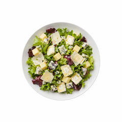 Quattro Formaggi Salat grüner Salat mit vier Käsesorten, Öl und Essig