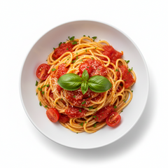Spaghetti Napoli mit frischen Tomaten und Tomatensauce